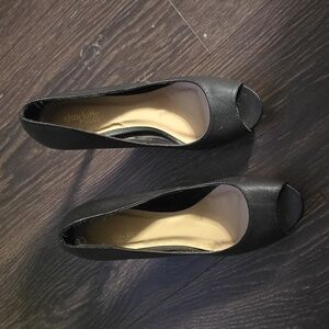 Charlotte Russe black heels. Open toe. Size 8.